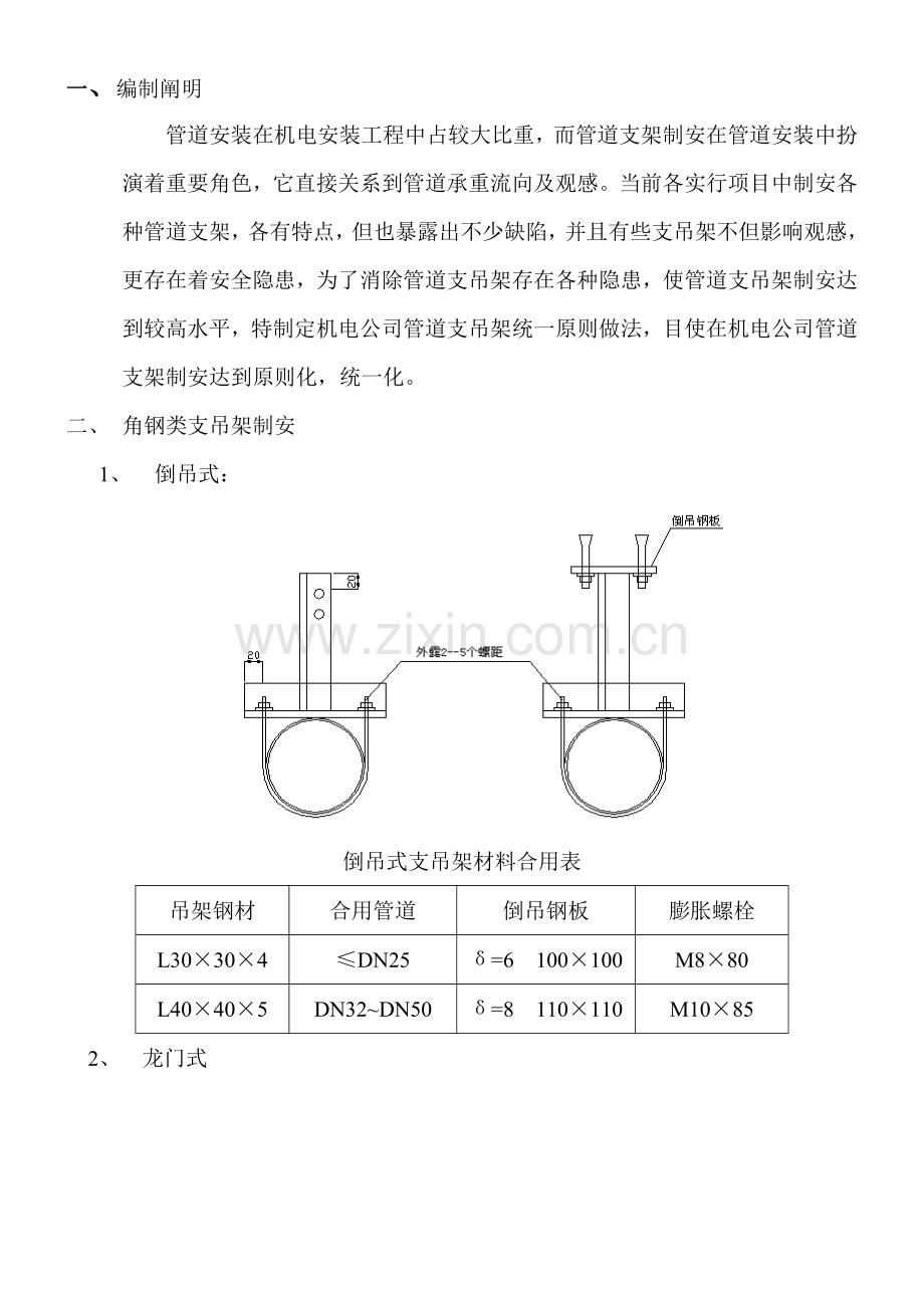 管道支架制作安装统一标准.doc_第1页