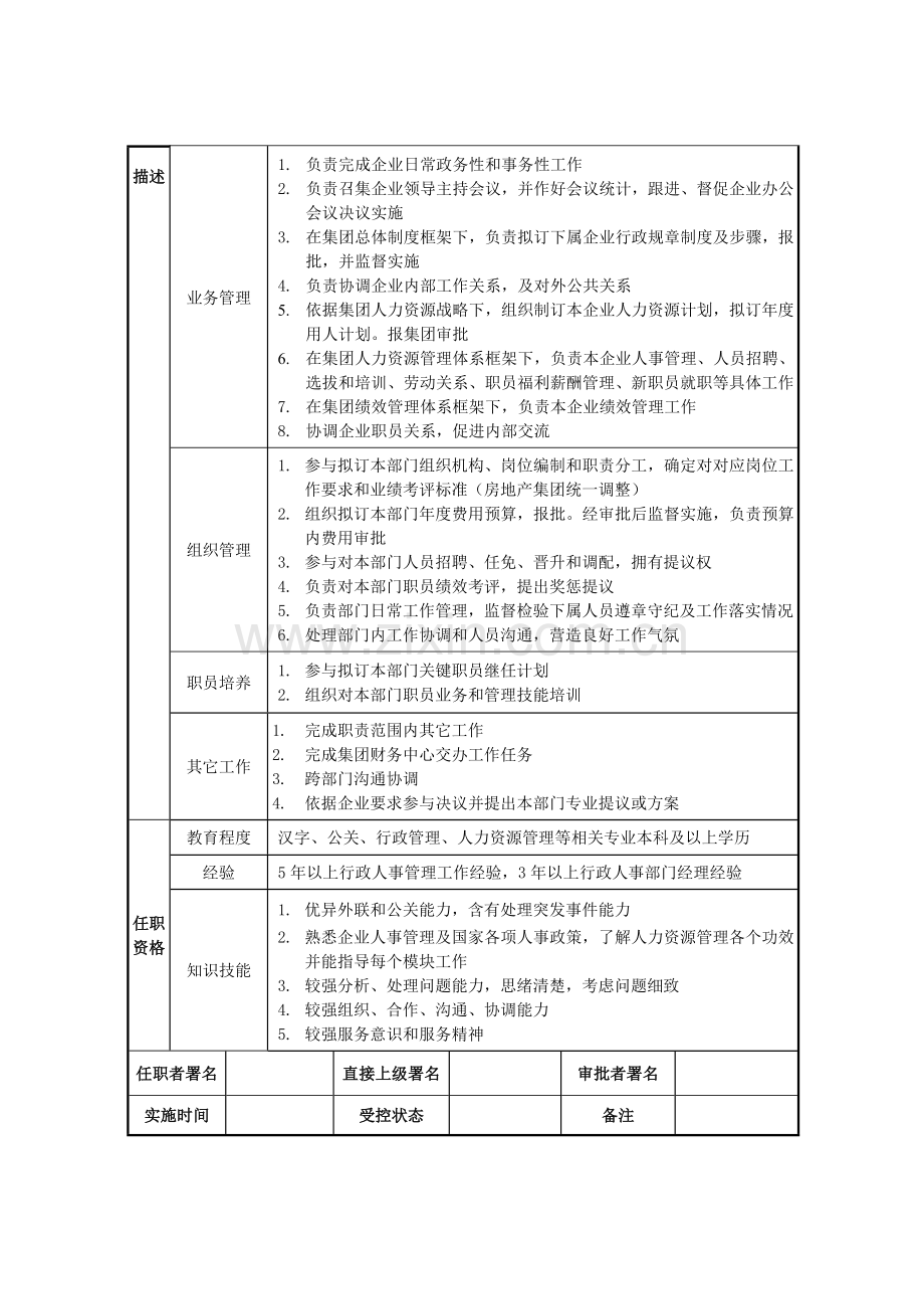 行政人事部经理岗位职责模板样本.doc_第2页