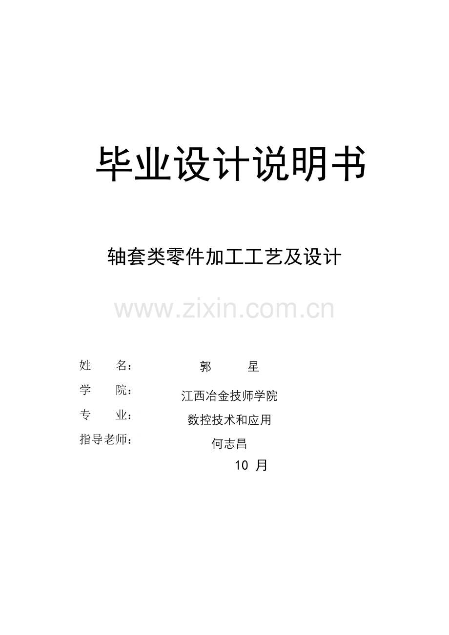 轴套类零件加工工艺及设计模板.docx_第1页