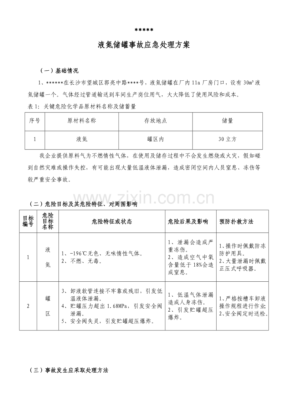 液氮储罐泄露应急专题预案.doc_第3页