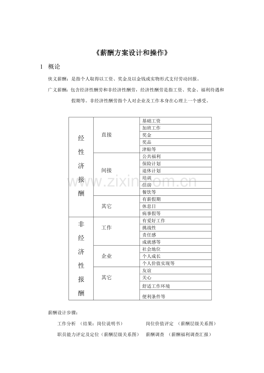 薪酬方案设计及其操作样本.doc_第1页