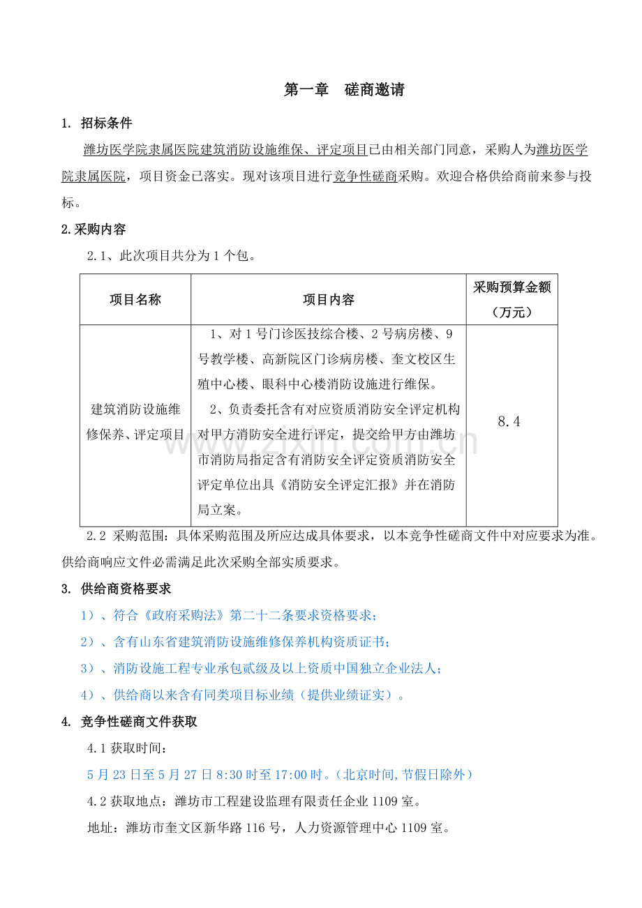 建筑消防设施维保评估项目竞争性磋商文件模板.doc_第3页