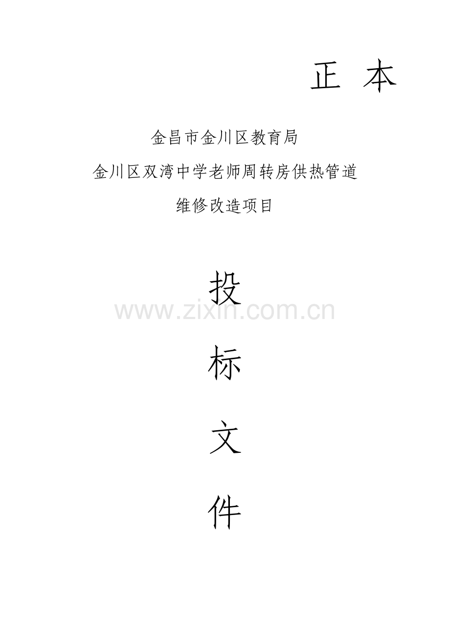 管道维修改造投标书模板.doc_第1页