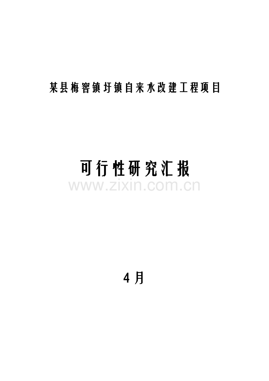 镇自来水改建工程项目可行性研究报告样本.doc_第1页