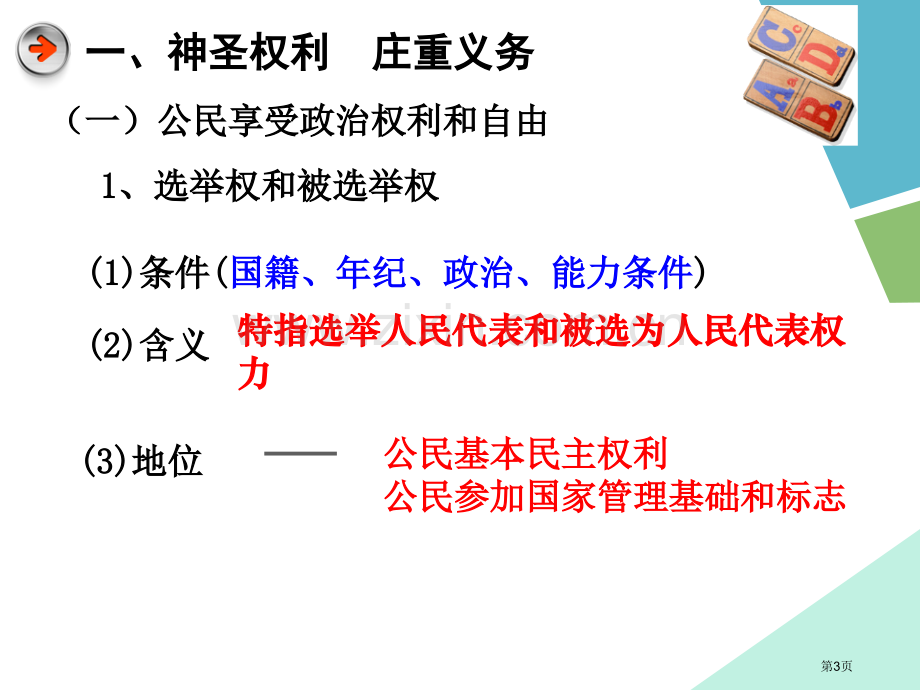 第一课第二框政治权利和义务参与政治生活的准则省公共课一等奖全国赛课获奖课件.pptx_第3页