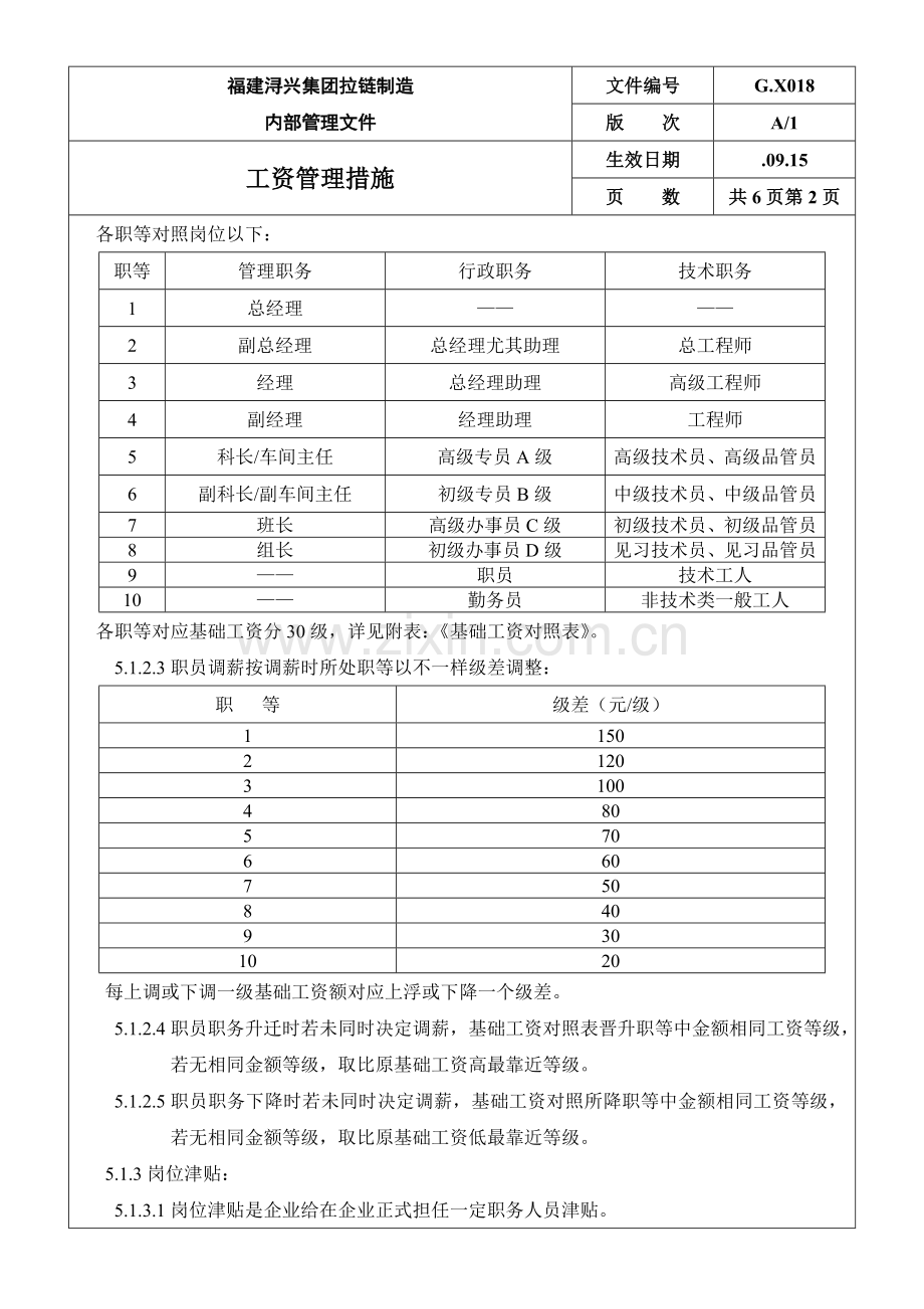 拉链制造有限公司工资管理办法模板.doc_第2页