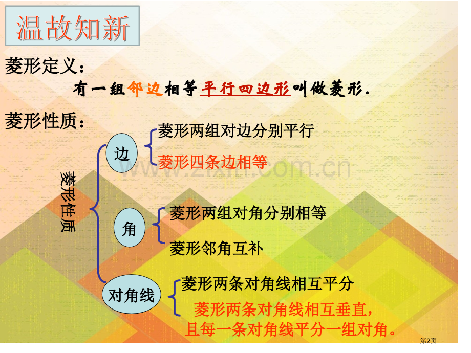 菱形的判定市公开课一等奖百校联赛获奖课件.pptx_第2页