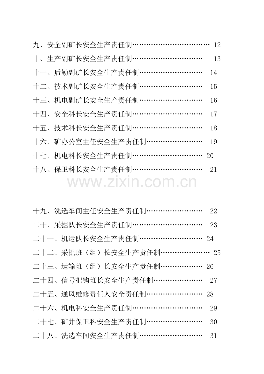 煤矿管理制度汇编--安全生产责任制样本.doc_第3页