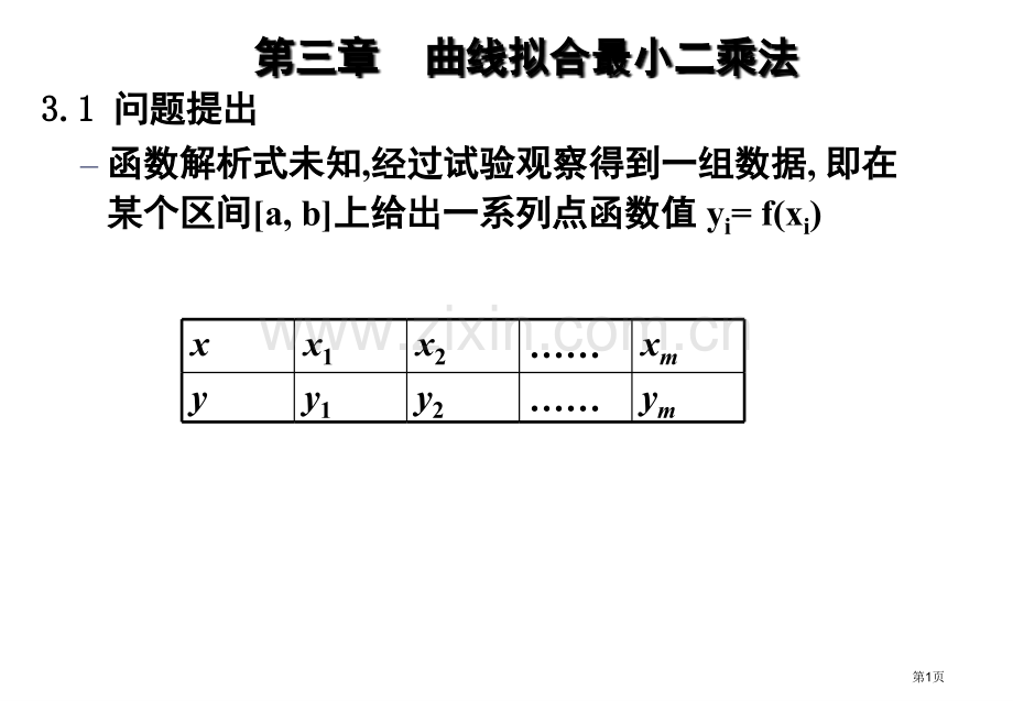 曲线拟合的最小二乘法省公共课一等奖全国赛课获奖课件.pptx_第1页