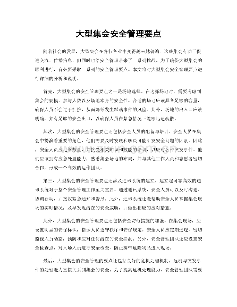 大型集会安全管理要点.docx_第1页