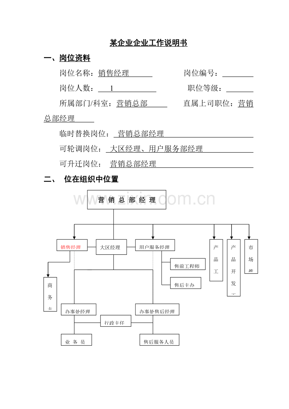 销售经理岗位职责样本.doc_第1页