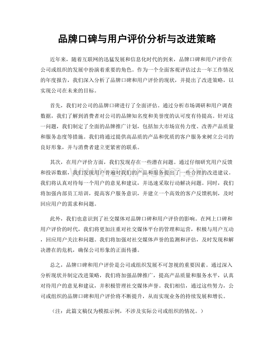 品牌口碑与用户评价分析与改进策略.docx_第1页