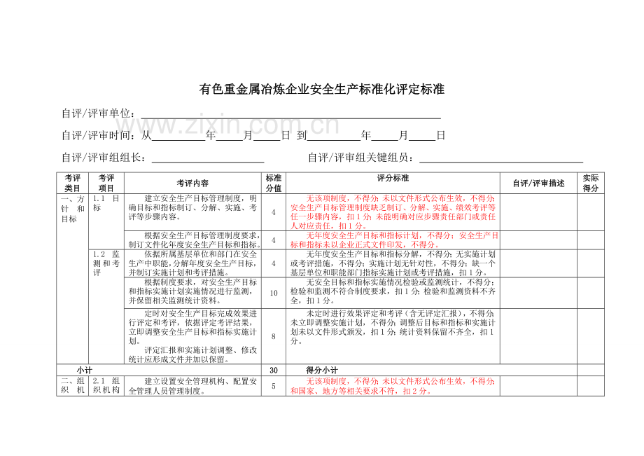 有色重金属冶炼企业安全生产统一标准化评定统一标准.doc_第3页