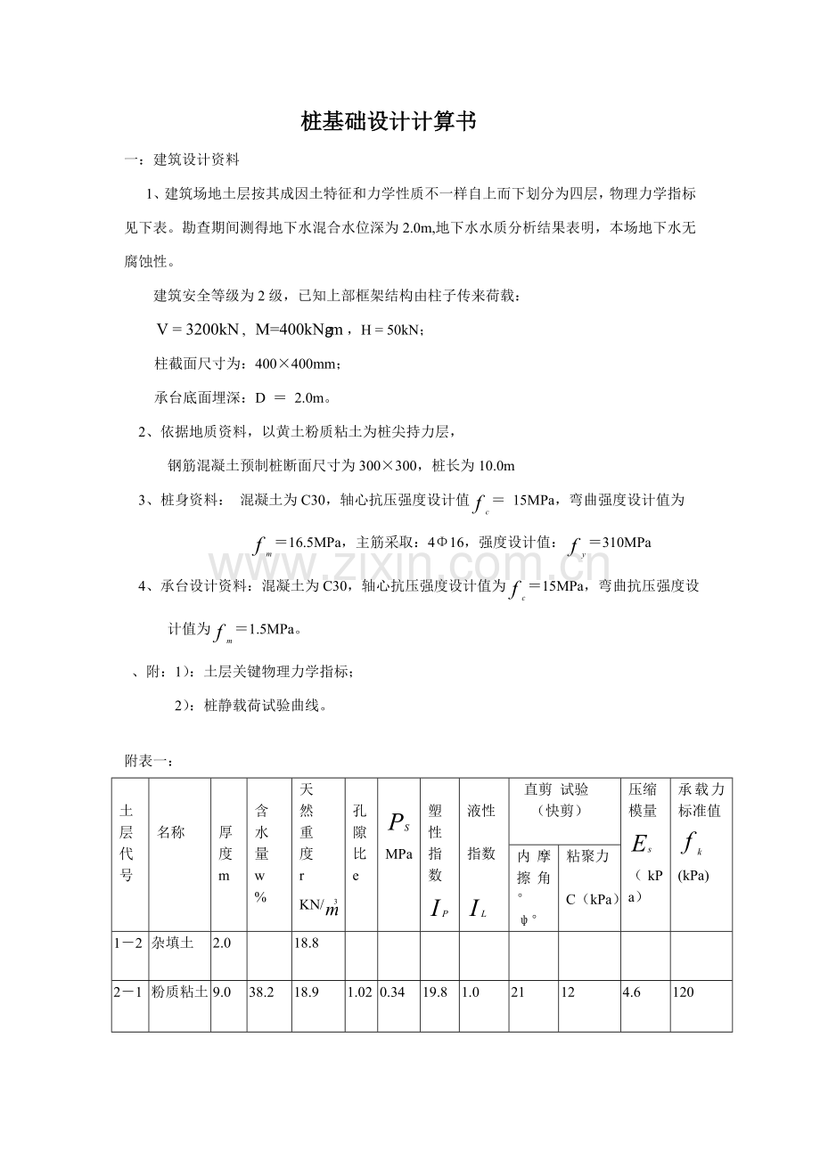 桩基础实例设计计算报告书.doc_第1页