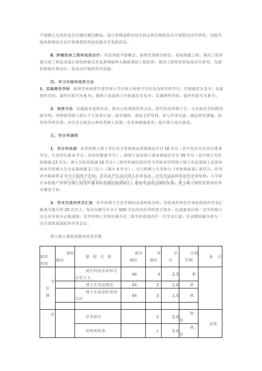 病理学与病理生理学博士研究应用生培养专项方案.doc_第3页