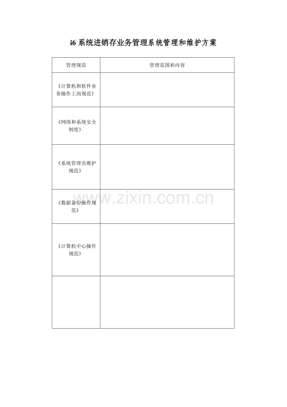 系统进销存业务管理的系统管理与维护方案样本.doc_第1页