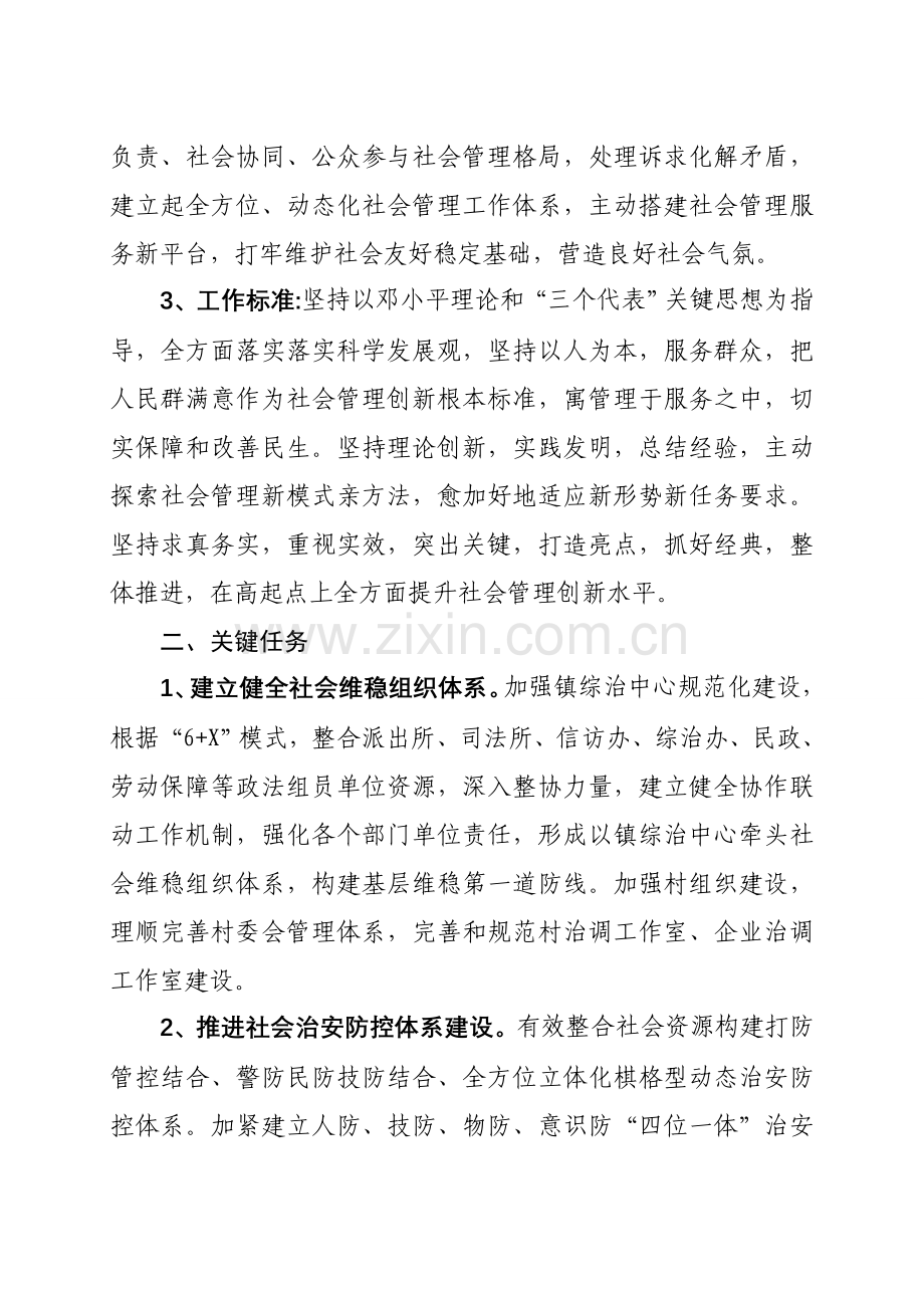 镇深入推进社会管理创新工作的实施方案样本.doc_第2页