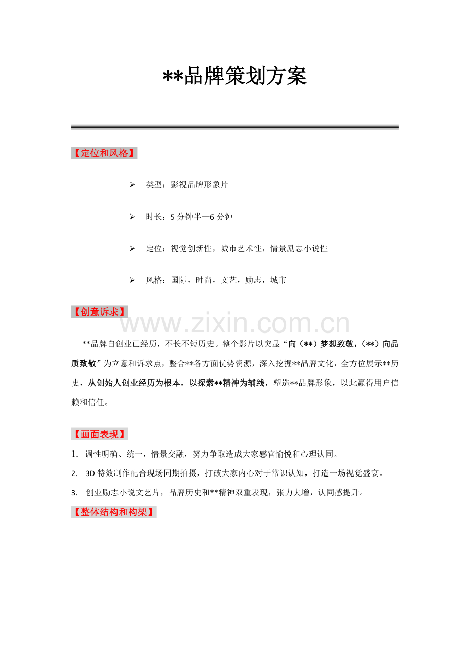 服装品牌专项策划专业方案故事片.docx_第1页