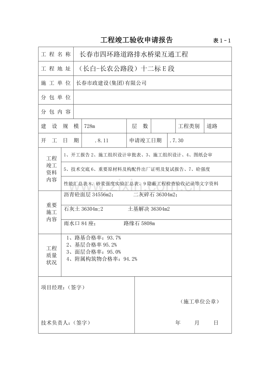 道路综合项目工程竣工项目验收总结报告.doc_第1页