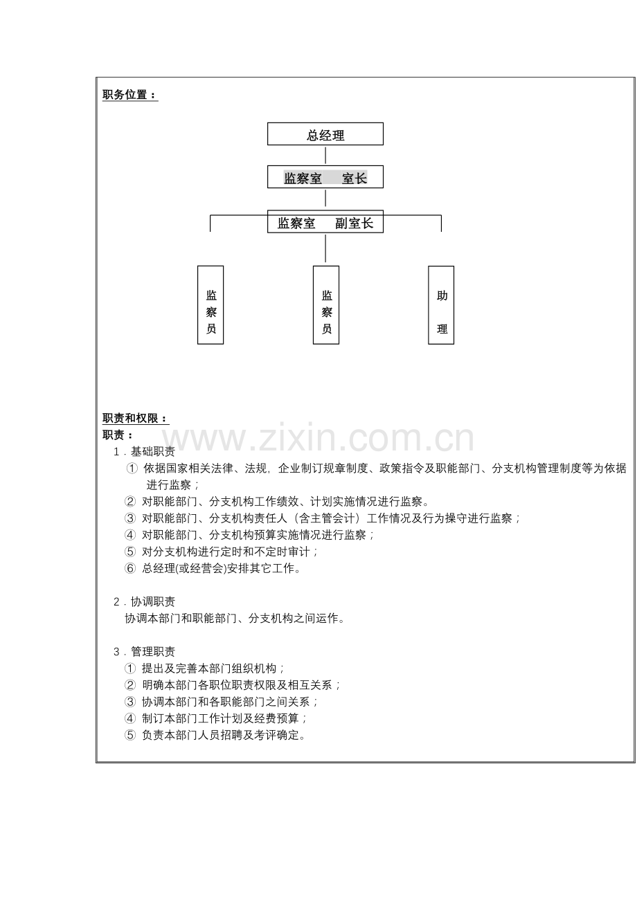 监察室室长岗位职责样本.doc_第2页