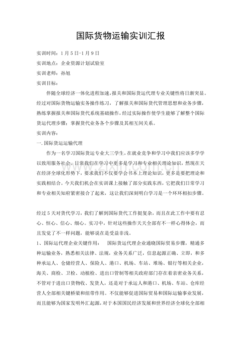 报关与国际货运实训总结报告.doc_第2页