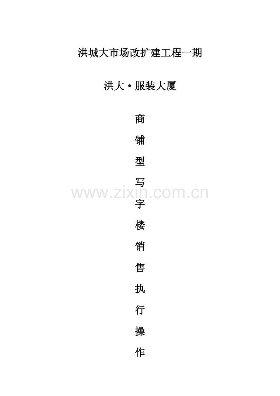 洪大服装大厦商铺型写字楼销售执行操作方案样本.doc_第1页