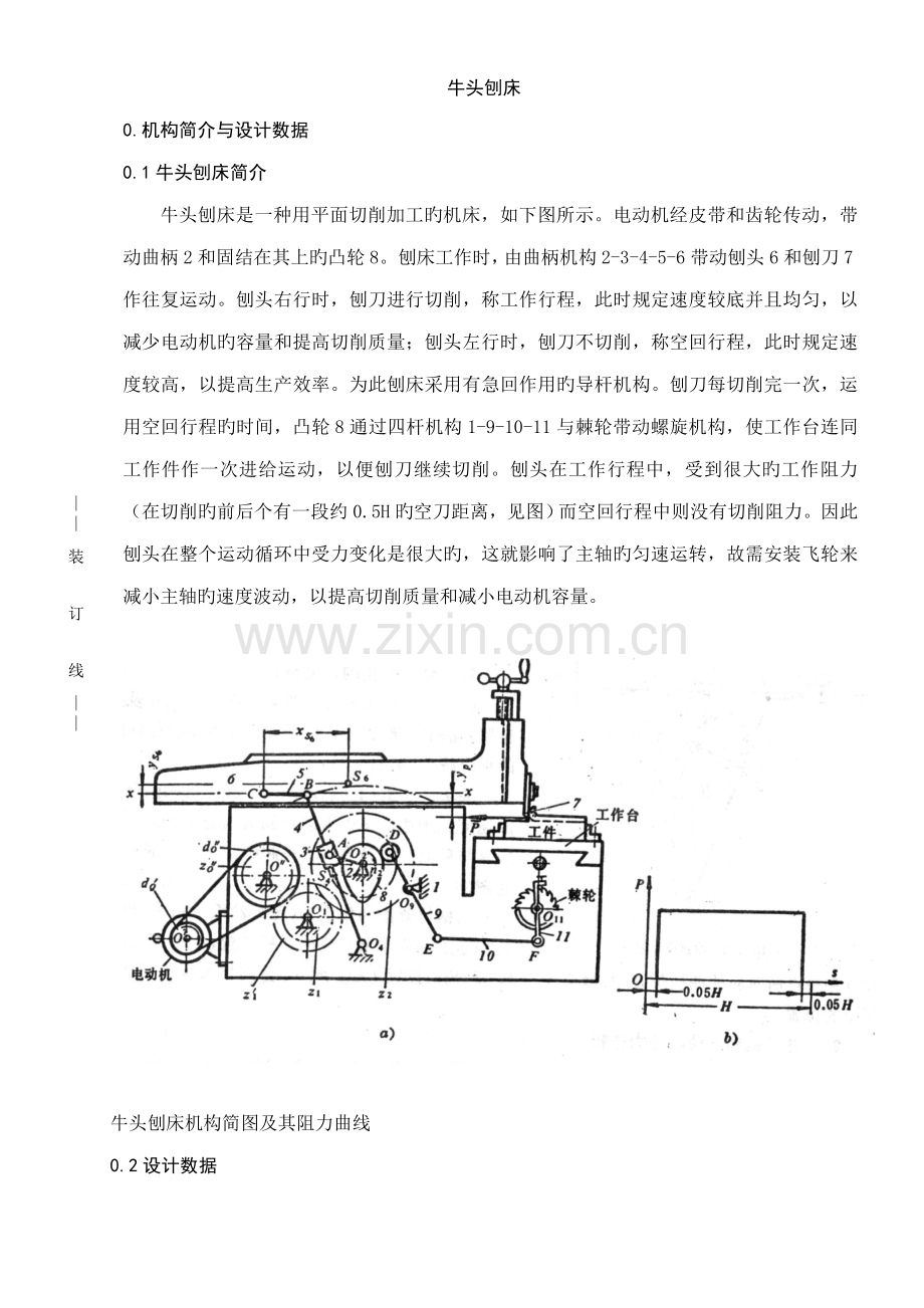 机械原理程设计牛头刨床牛逼版.docx_第1页