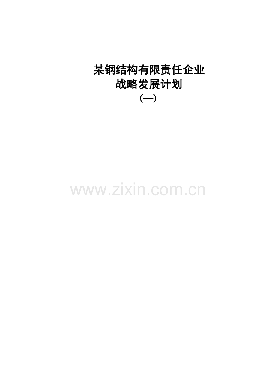 钢结构公司战略发展综合规划.docx_第1页