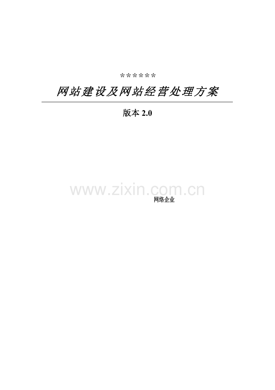 网站建设及其经营解决方案样本.doc_第1页