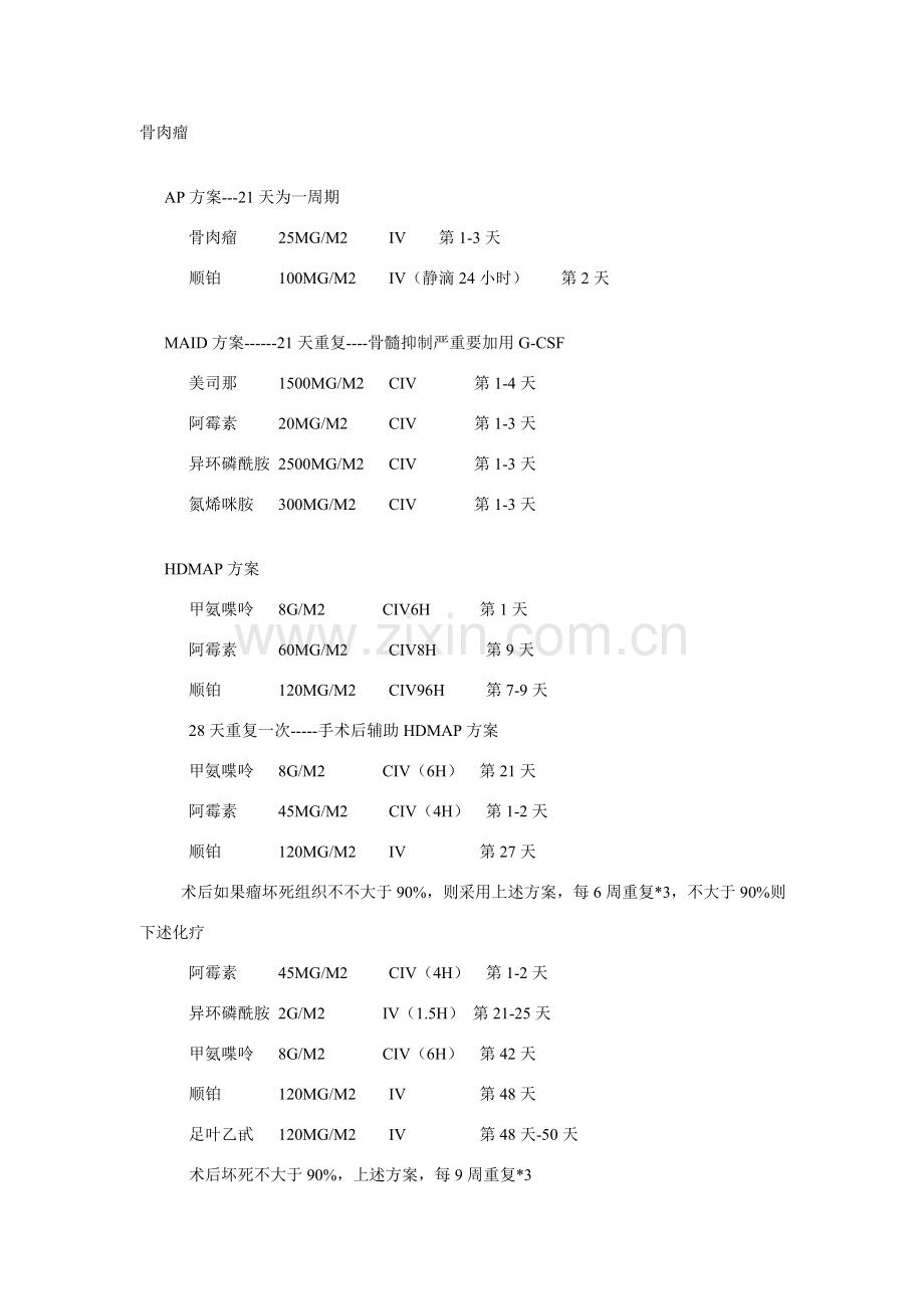 骨肉瘤化疗专项方案.doc_第1页