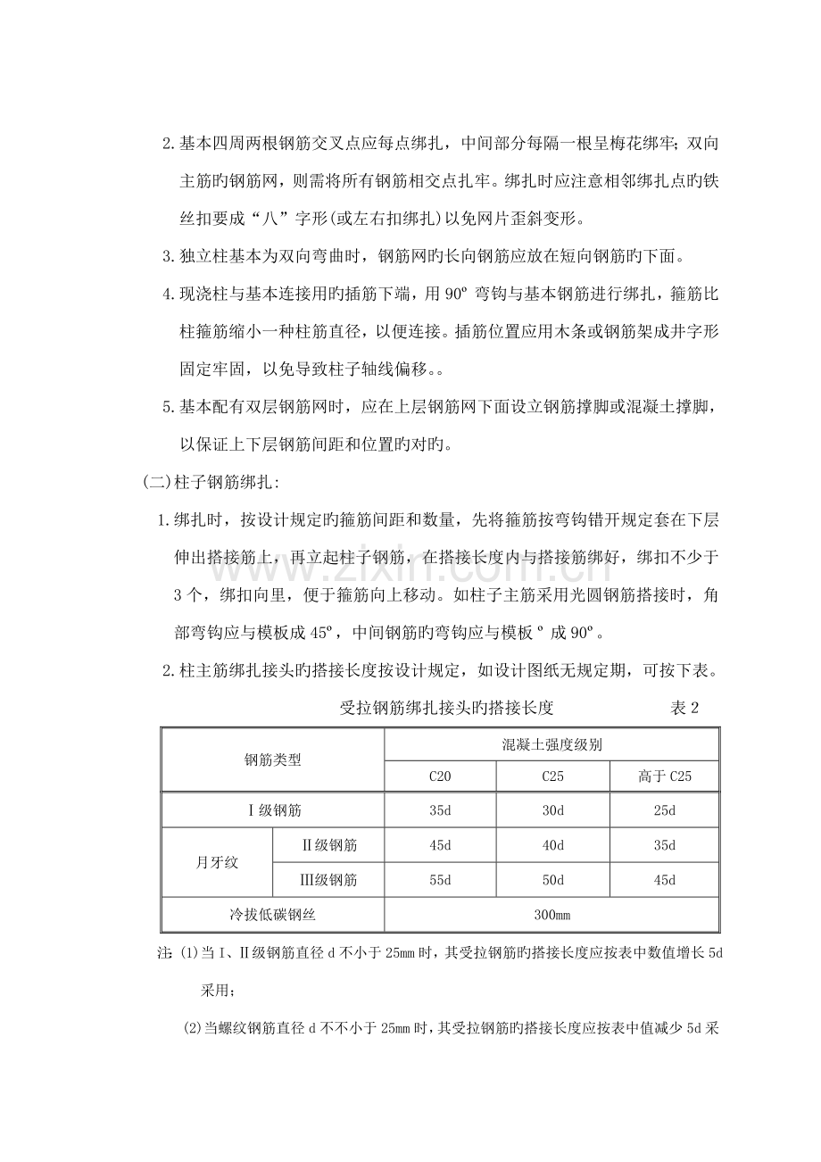 现浇框架钢筋绑扎标准工艺重点技术管理重点标准.docx_第2页