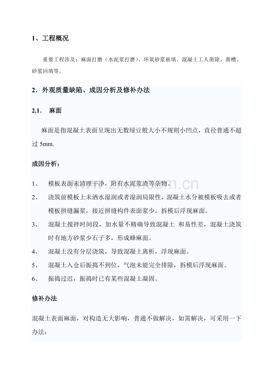 混凝土缺陷修补专项方案.doc_第2页