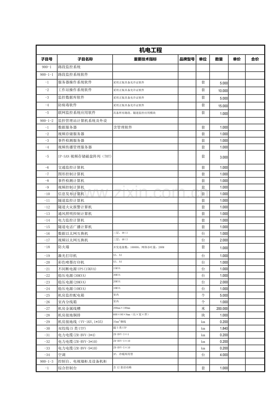 机电综合项目工程专项招标清单.doc_第2页