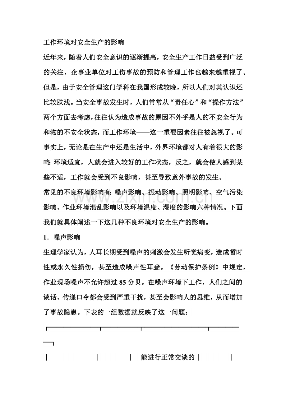 工作环境对安全生产的影响.docx_第1页