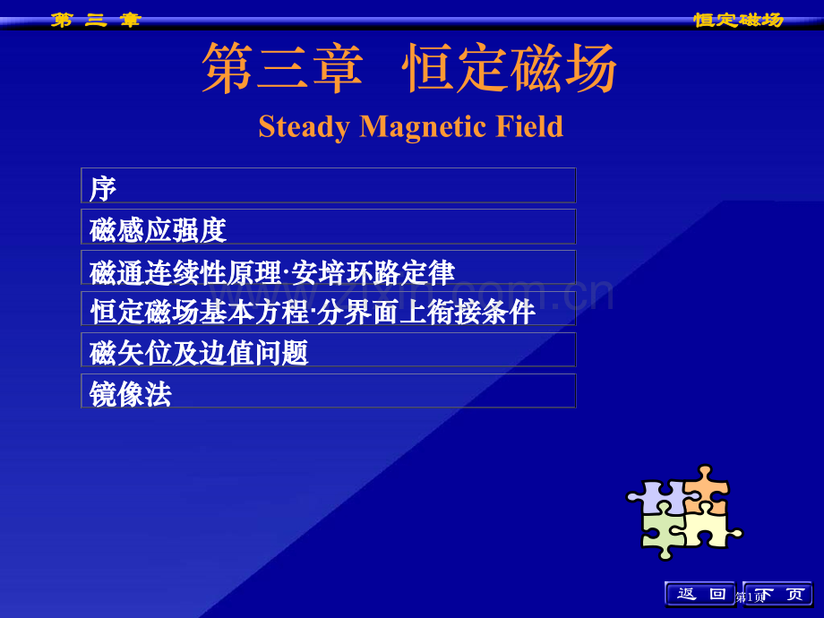 磁感应强度安培环路定律恒定磁场基本方程与分界面上的衔接条件省公共课一等奖全国赛课获奖课件.pptx_第1页