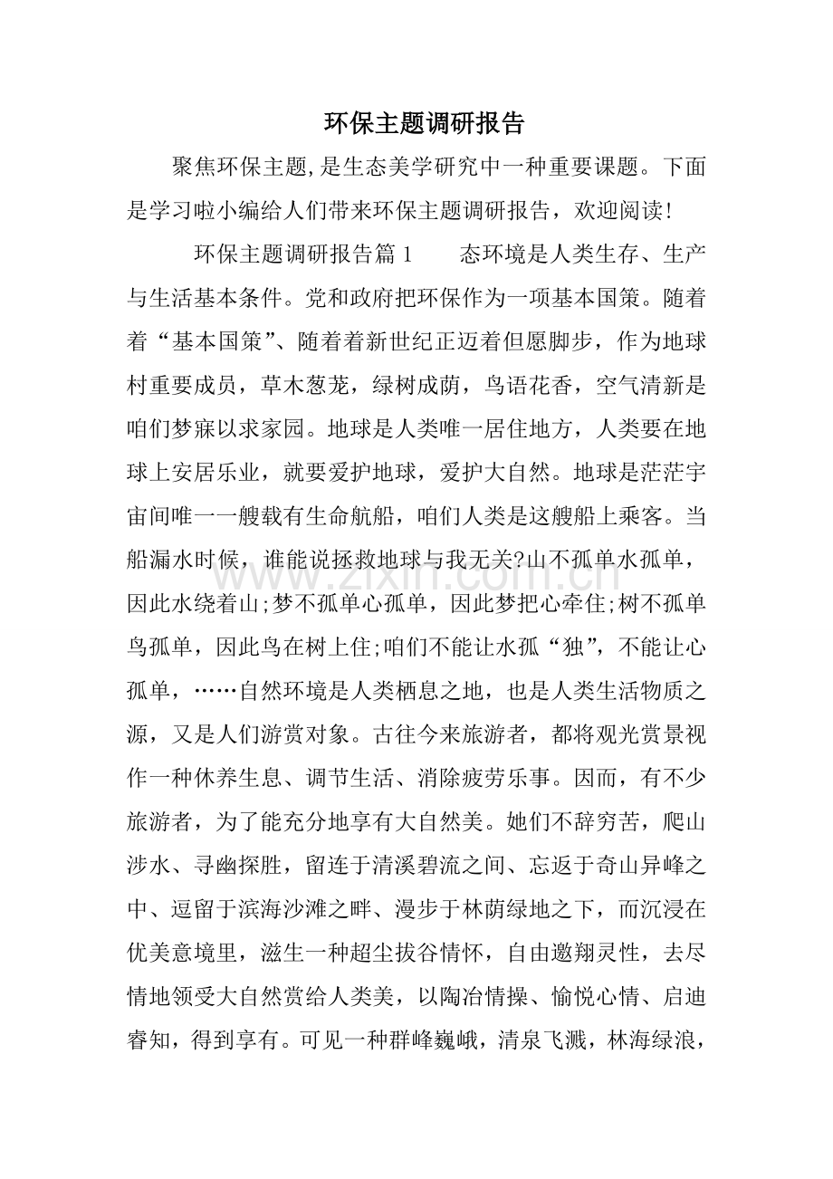 环保主题调研分析报告.doc_第1页