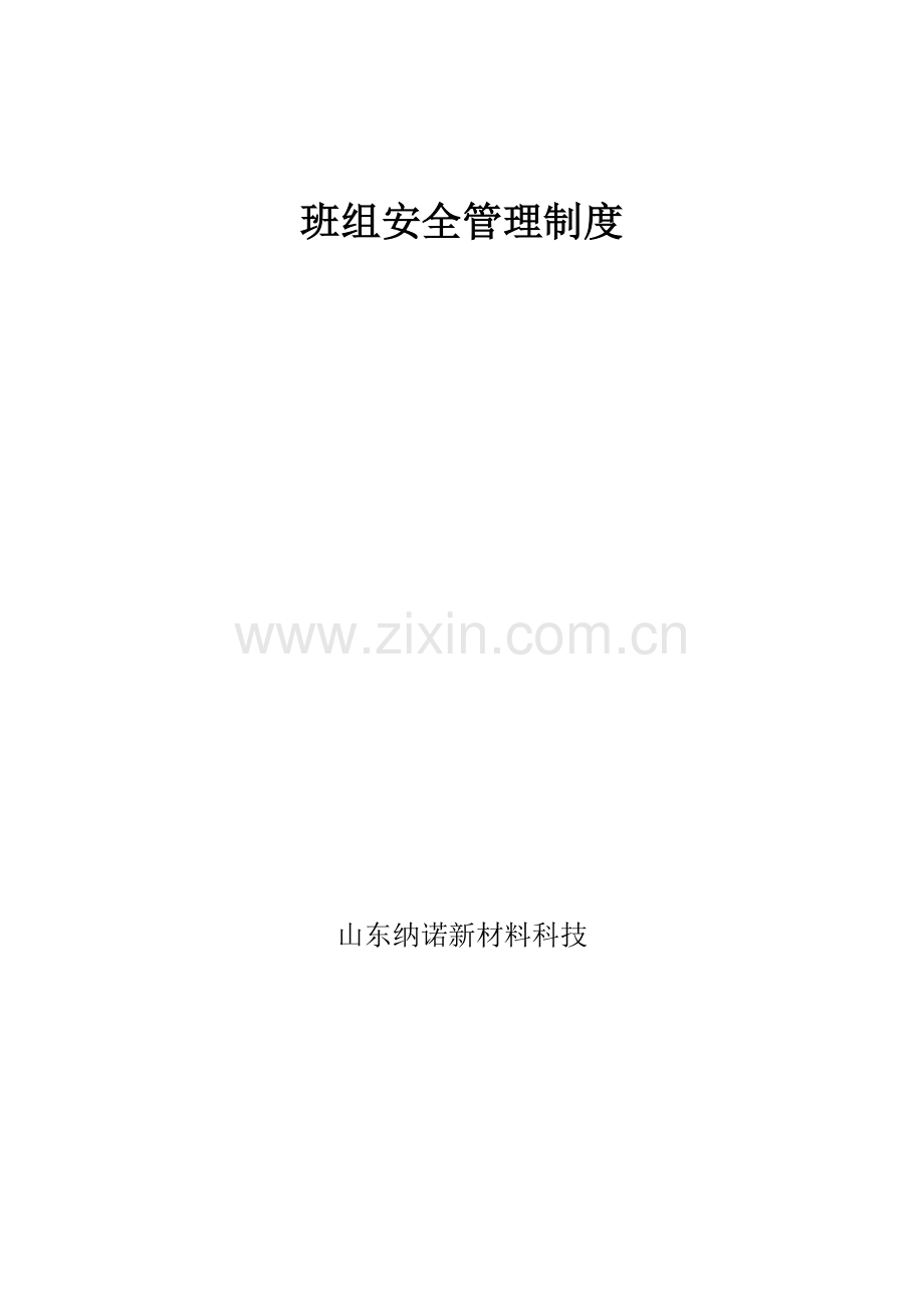 班组安全管理新规制度.docx_第1页