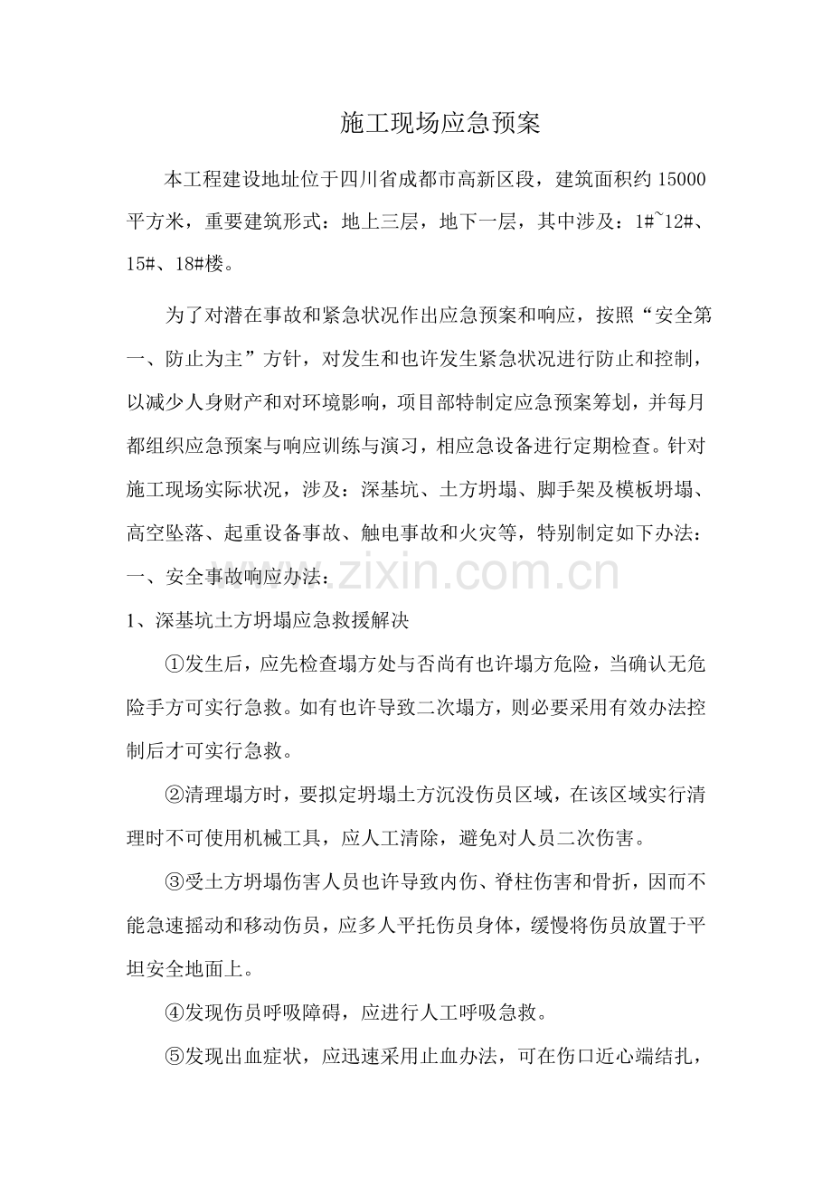 综合项目施工现场应急专项预案.doc_第1页