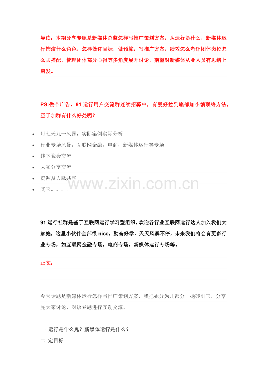 新媒体运营总监如何写推广专项策划专业方案含问题答疑.docx_第1页