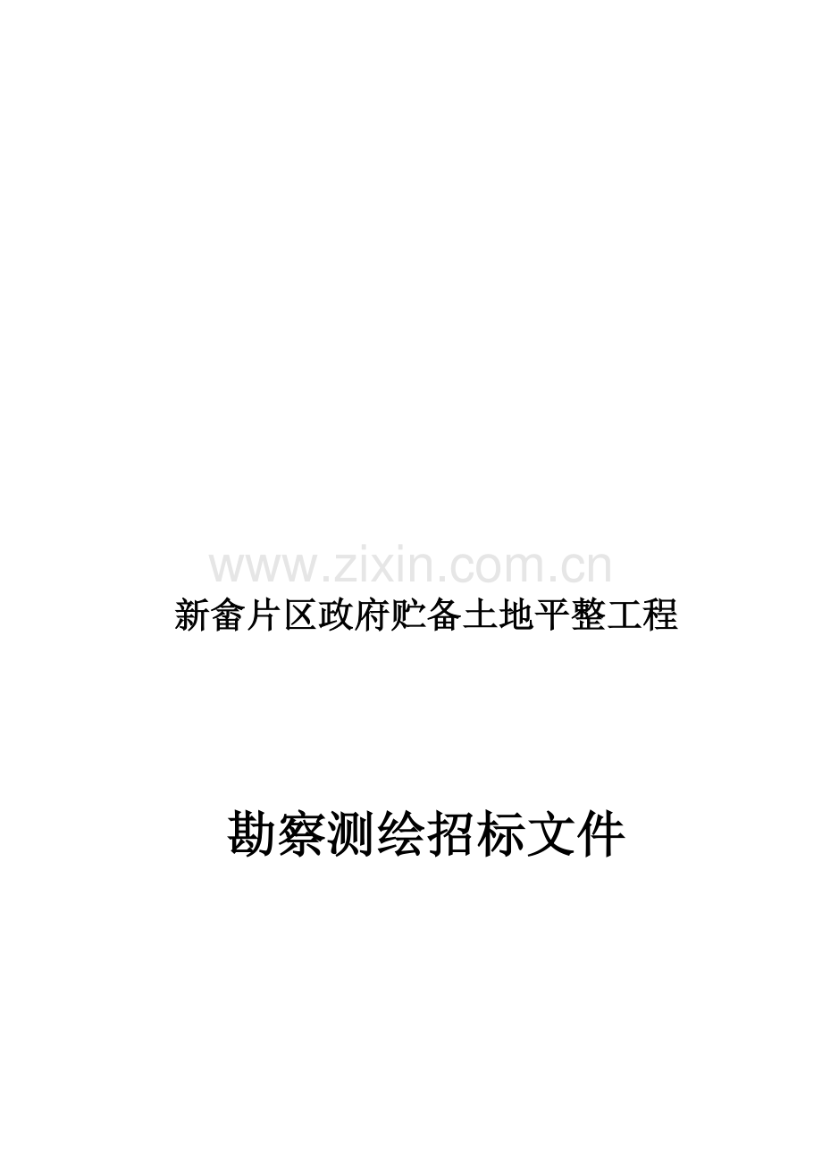 政府储备土地平整工程勘察测绘招标文件模板.doc_第1页