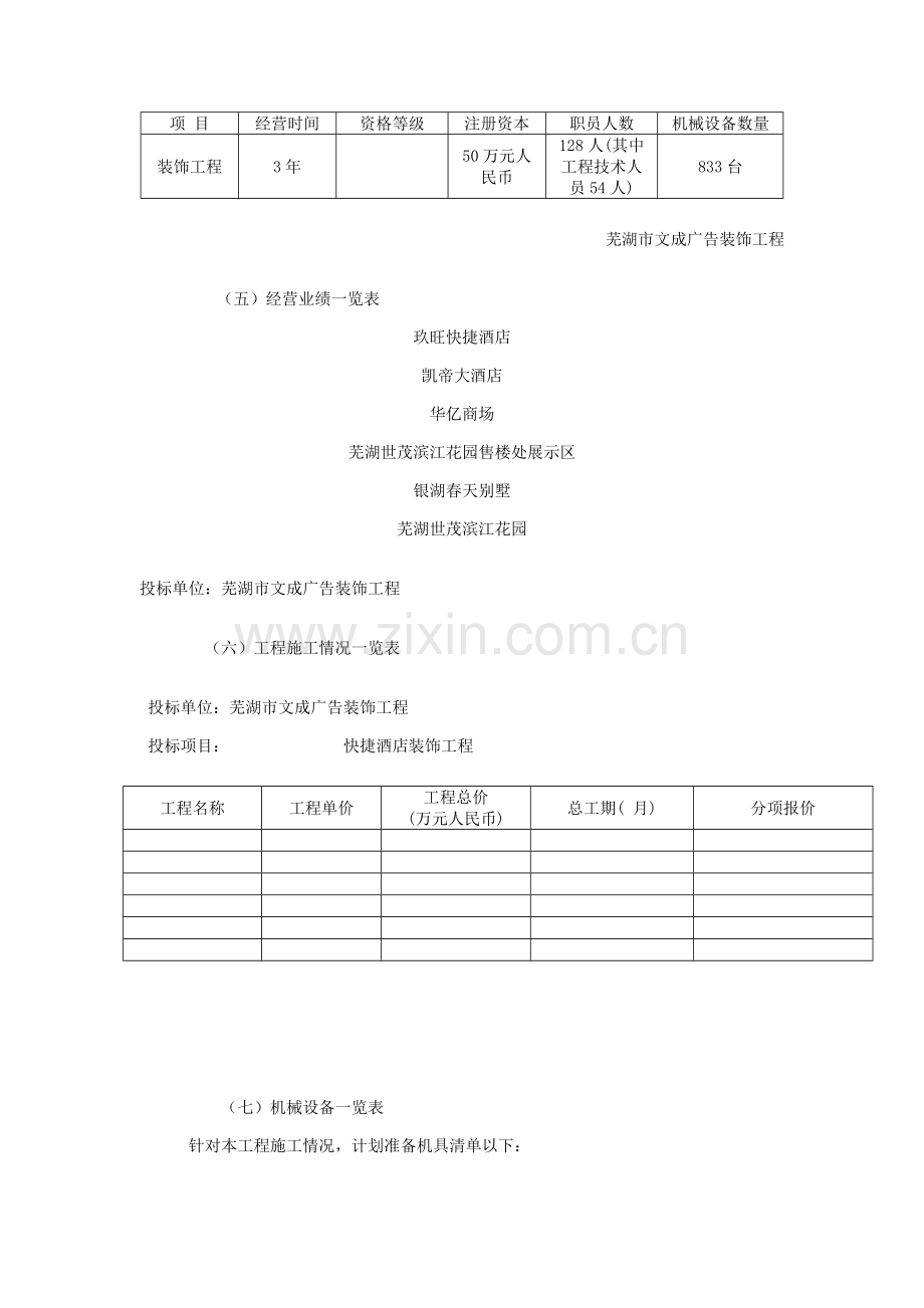 快捷酒店装饰工程投标书模板.doc_第3页