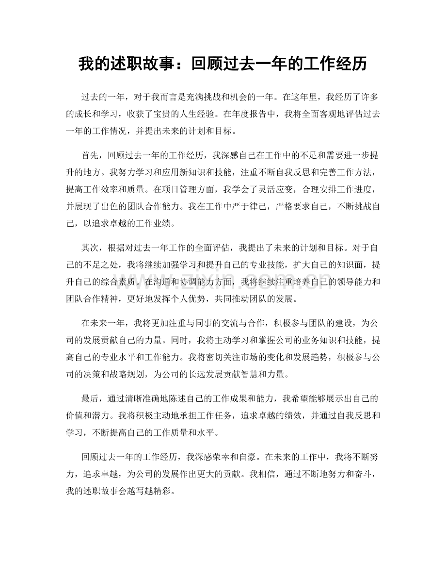 我的述职故事：回顾过去一年的工作经历.docx_第1页