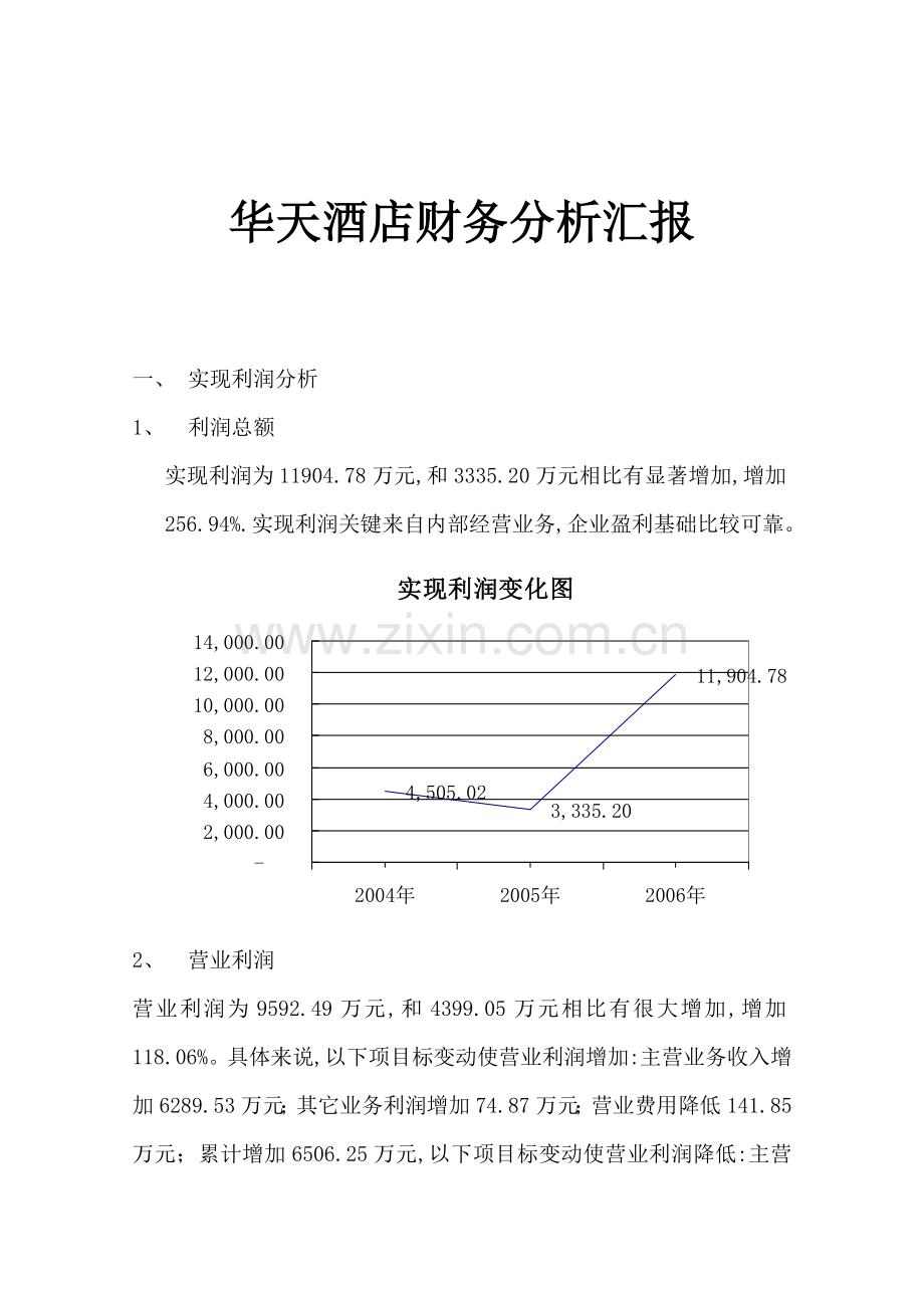 酒店财务报告及财务管理知识分析模板.doc_第1页