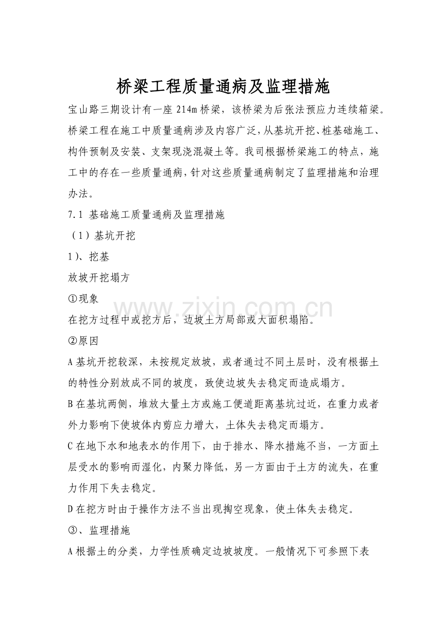 桥梁工程质量通病及监理措施.docx_第1页