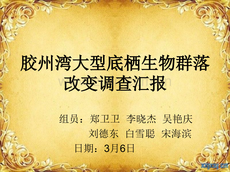 胶州湾大型底栖生物群落变化的调查计划省公共课一等奖全国赛课获奖课件.pptx_第1页