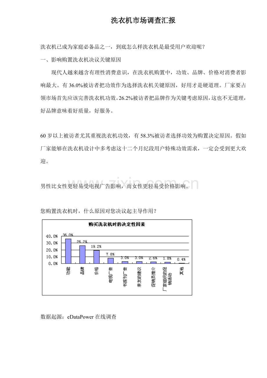 洗衣机市场调查报告样本.doc_第1页