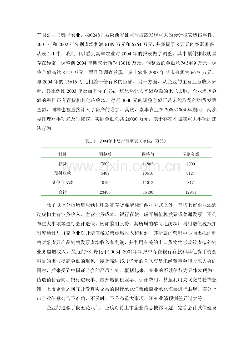 上市企业会计诚信问题的思考-管理学学士毕业论文.doc_第3页