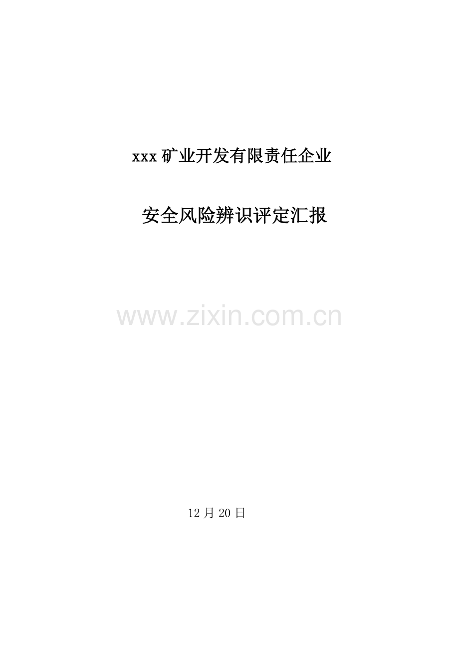 矿业开发责任公司年度安全风险辨识评估报告样本.doc_第1页