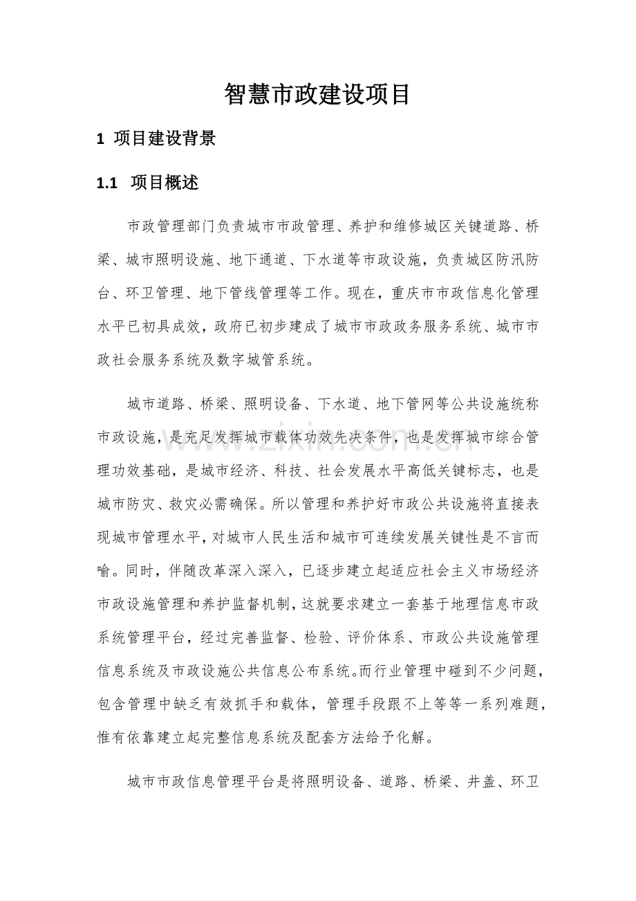 智慧市政建设优质项目实施总体综合规划.docx_第1页