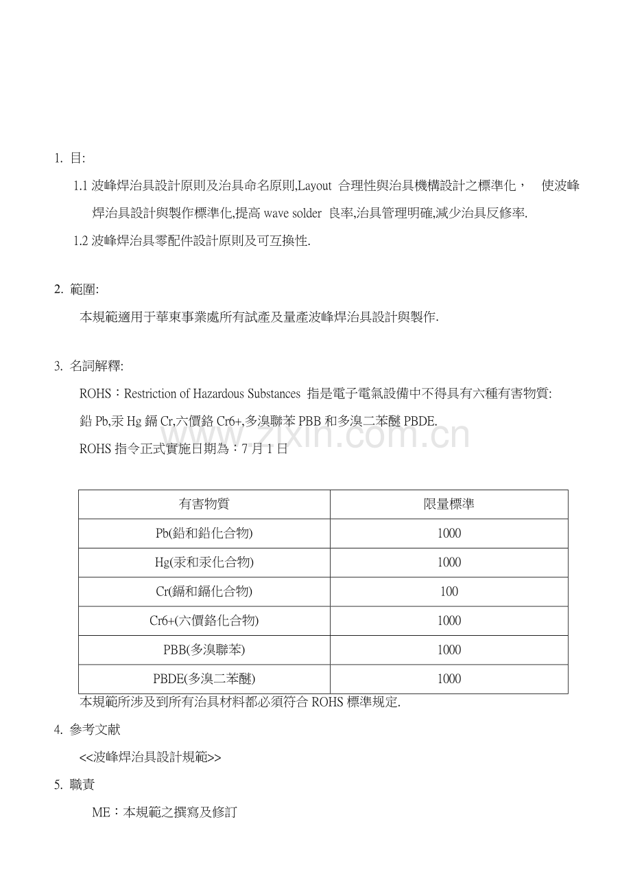 波峰焊治具设计标准规范作业流程.doc_第1页